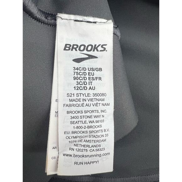 BROOKS Activewear Sports Running Bra Racer Back Padded Black Women's Size 34C - Picture 3 of 5